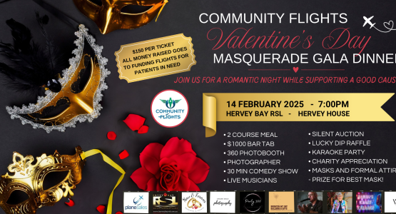 Community Flights Valentines Day Masquerade Gala